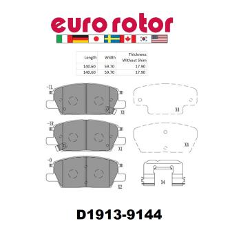2019 Chevrolet Equinox Disc Brake Pad Front Eurorotor ID1913H image 1 of 1