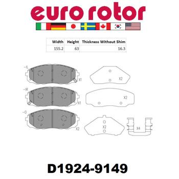 2022 Volvo S60 Disc Brake Pad Front Eurorotor ID1924 image 1 of 1