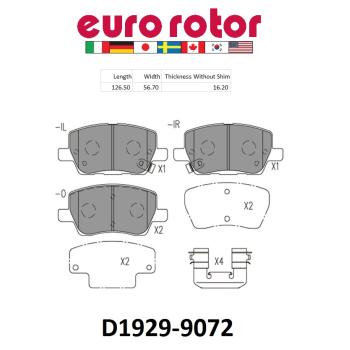 2019 Chevrolet Sonic Disc Brake Pad Front Eurorotor ID1929H image 1 of 1