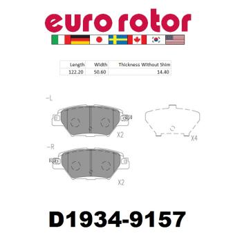 2019 Mazda CX-9 Disc Brake Pad Rear Eurorotor ID1934H image 1 of 1