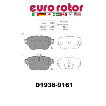2017 Mercedes-Benz E300 Disc Brake Pad Rear Eurorotor ID1936H image 1 of 1