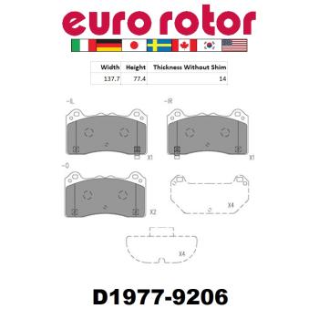 2016 Ford Focus Disc Brake Pad Front Eurorotor ID1977 image 1 of 1