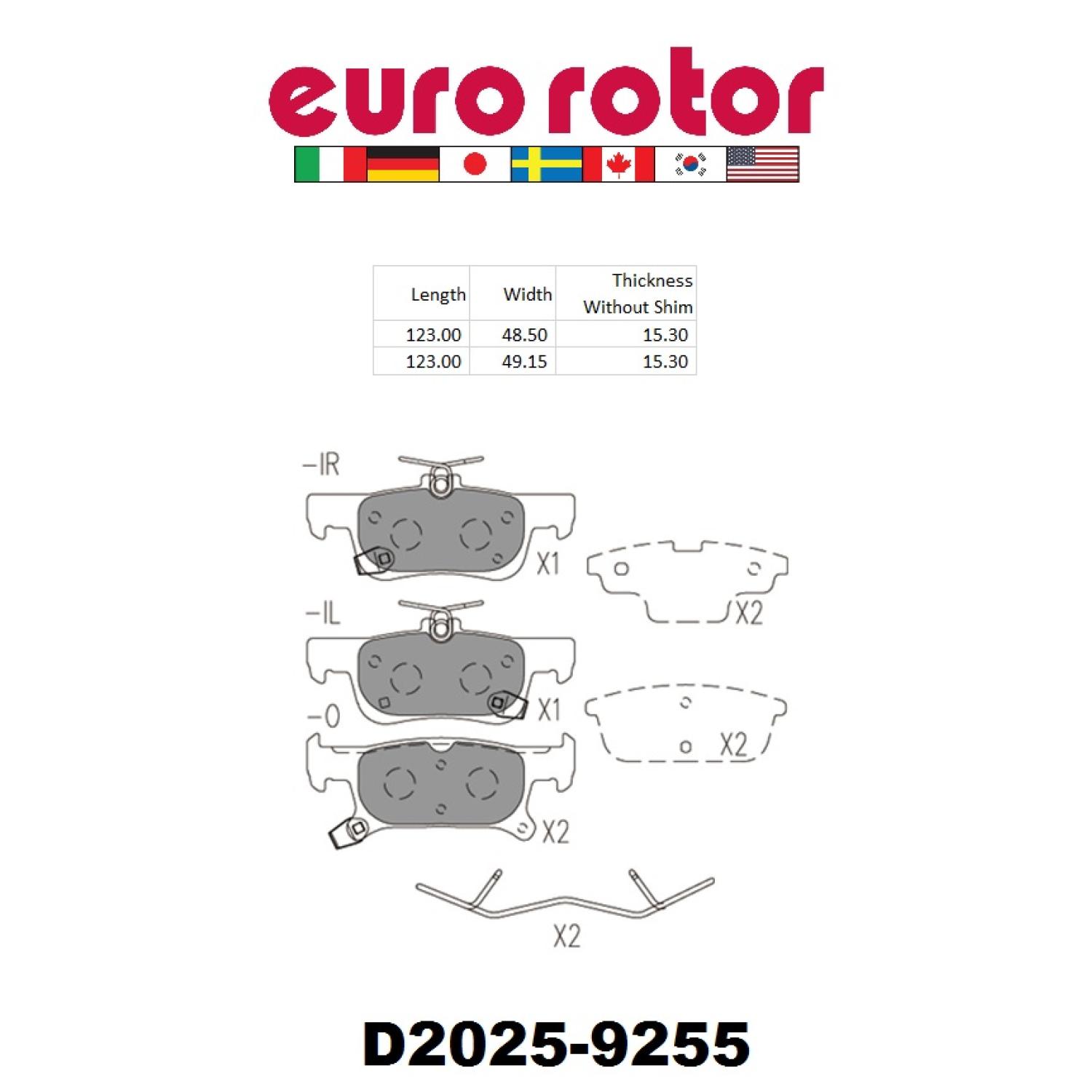 Eurorotor ID2025H - Disc Brake Pad Eurorotor ID2025H Disc Brake Pad product image 1 of 1