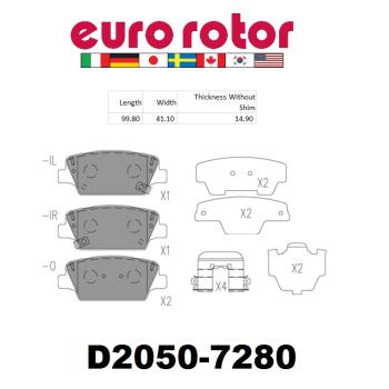 2017 Kia Cadenza Disc Brake Pad Rear Eurorotor ID2050 image 1 of 1