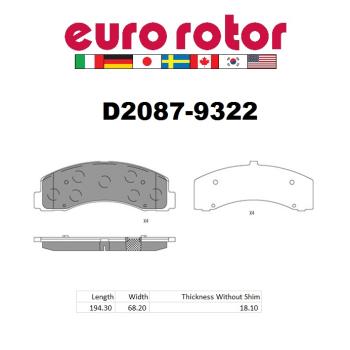 2019 Ford Expedition Disc Brake Pad Front Eurorotor ID2087H image 1 of 1
