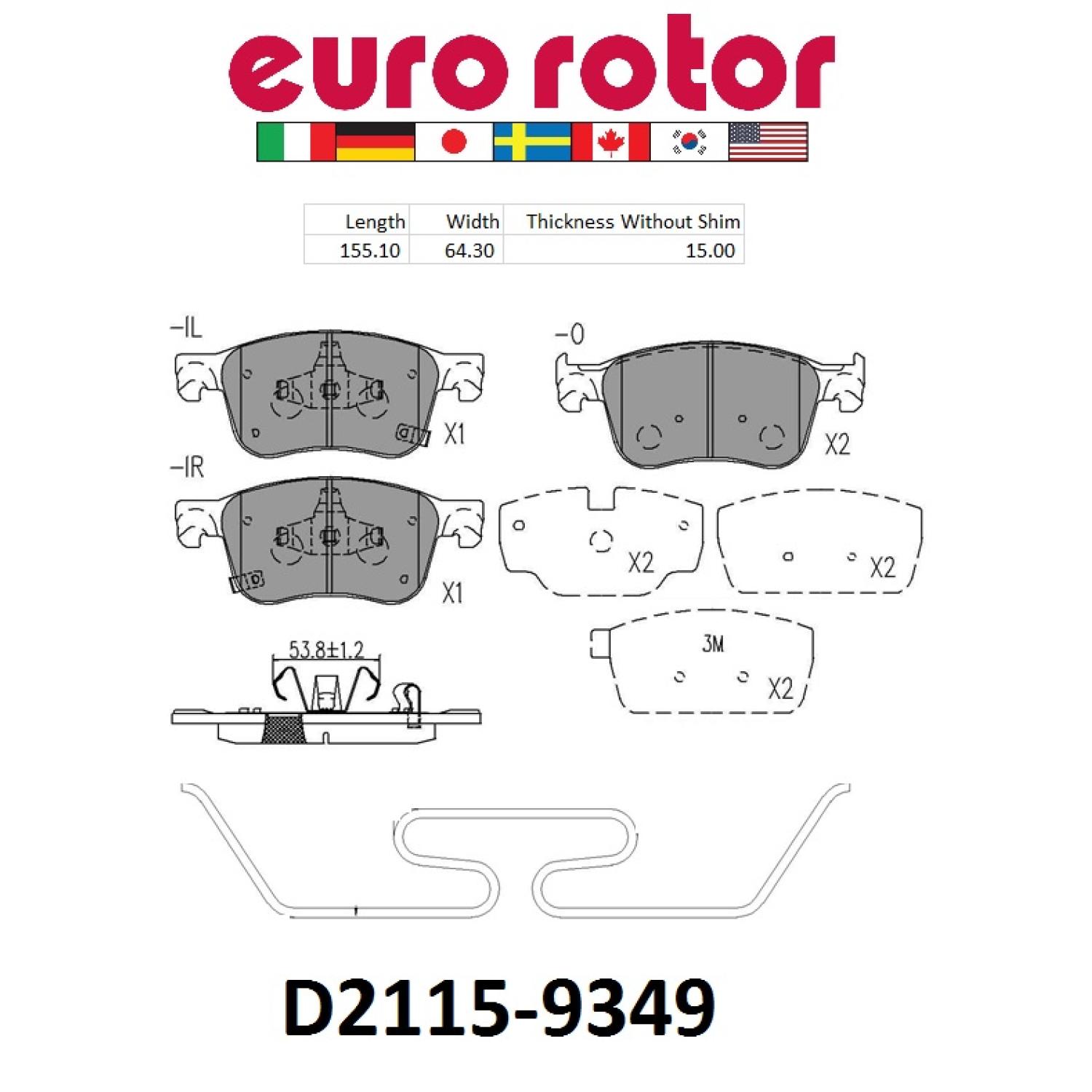 Eurorotor ID2115H Disc Brake Pad product image 1 of 1