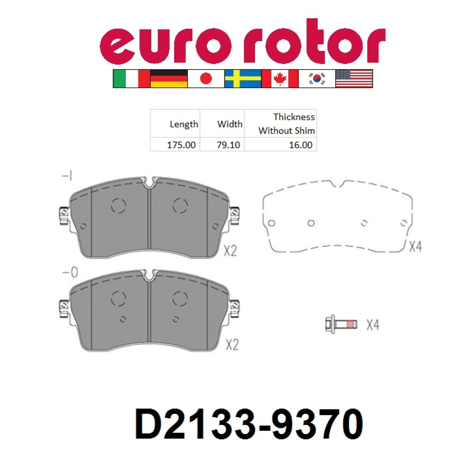 Eurorotor ID2133 Disc Brake Pad product image 1 of 1