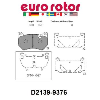 2023 Audi Q5 Disc Brake Pad Front Eurorotor ID2139 image 1 of 1