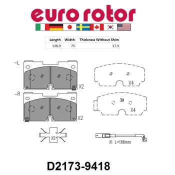 2021 GMC Yukon Disc Brake Pad Front Eurorotor ID2173HS image 1 of 1