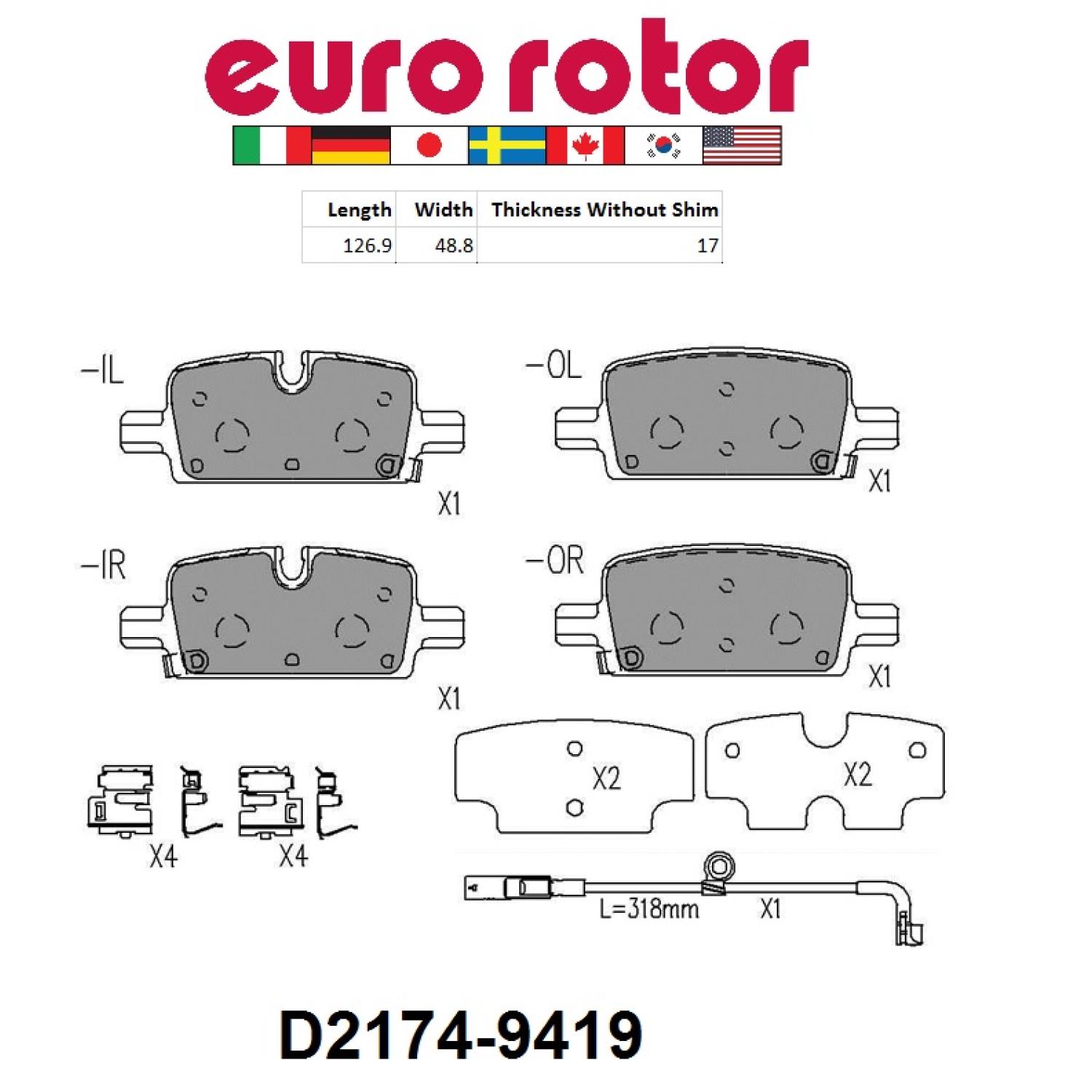 Eurorotor ID2174HS Disc Brake Pad product image 1 of 1