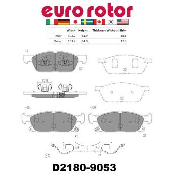 2023 Ford Edge Disc Brake Pad Front Eurorotor ID2180H image 1 of 1