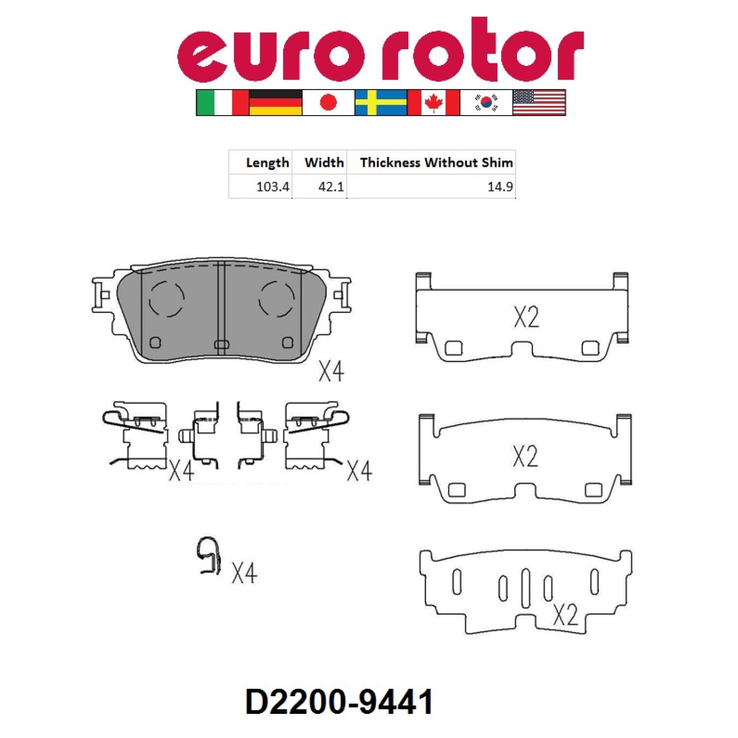 Eurorotor ID2200H - Disc Brake Pad Eurorotor ID2200H Disc Brake Pad product image 1 of 1