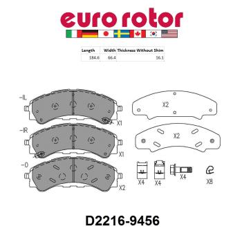 2023 Ford Ranger Disc Brake Pad Front Eurorotor ID2216H image 1 of 1