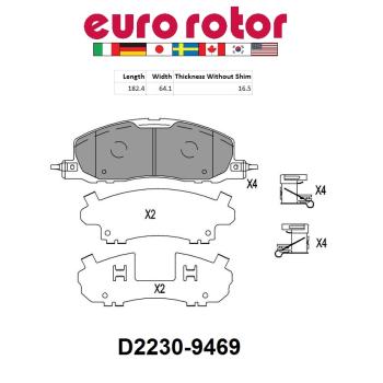 2024 Ford Explorer Disc Brake Pad Front Eurorotor ID2230H image 1 of 1