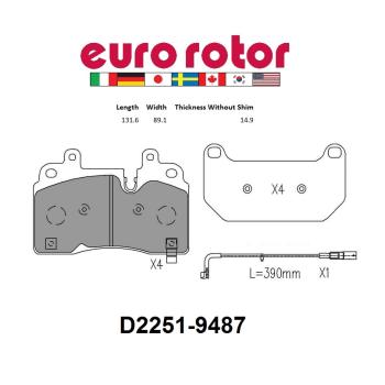 2023 Chevrolet Corvette Disc Brake Pad Front Eurorotor ID2251S image 1 of 1