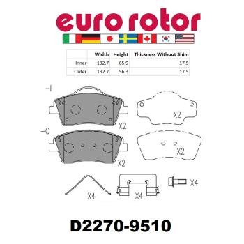 2024 Volvo XC40 Disc Brake Pad Front Eurorotor ID2270H image 1 of 1