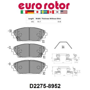 2020 Mazda CX-30 Disc Brake Pad Front Eurorotor ID2275H image 1 of 1