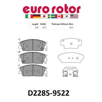 2023 Kia Soul Disc Brake Pad Front Eurorotor ID2285H image 1 of 1