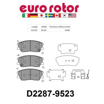 2023 Kia Niro Disc Brake Pad Front Eurorotor ID2287H image 1 of 1