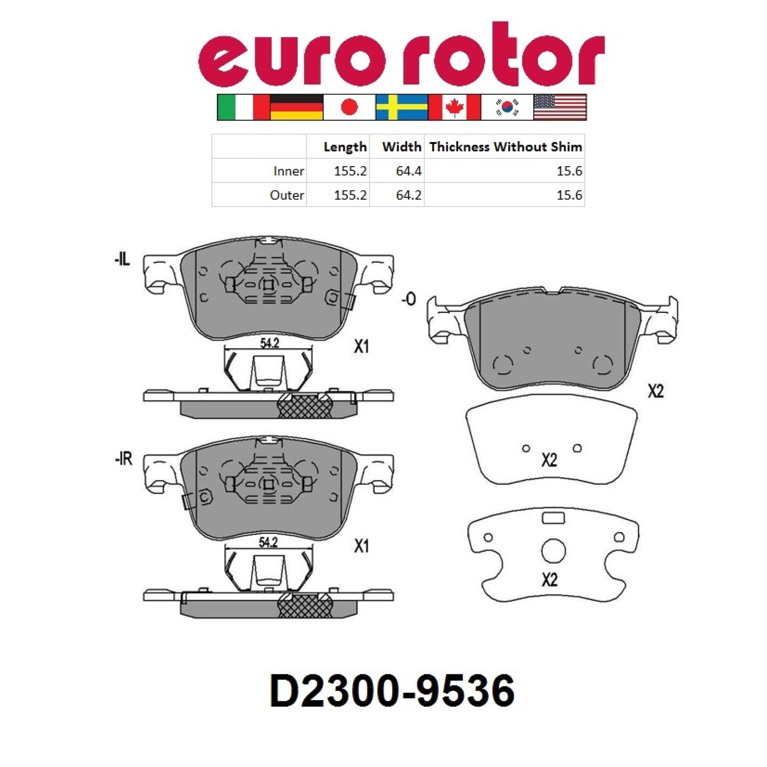 Eurorotor ID2300H Disc Brake Pad product image 1 of 1