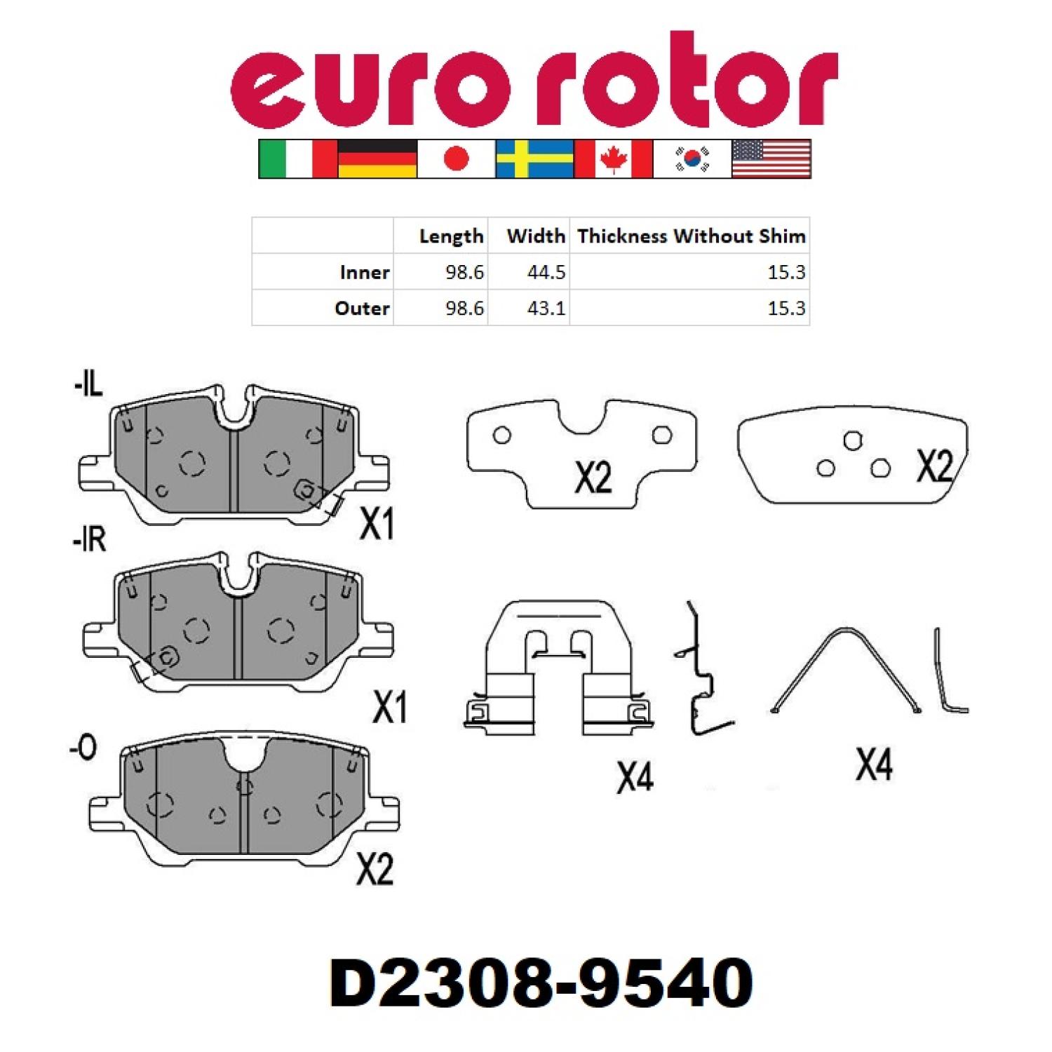 Eurorotor ID2308H Disc Brake Pad product image 1 of 1