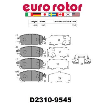 2023 Nissan Kicks Disc Brake Pad Front Eurorotor ID2310H image 1 of 1