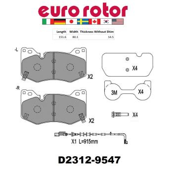 2023 Cadillac CT5 Disc Brake Pad Front Eurorotor ID2312BS image 1 of 1