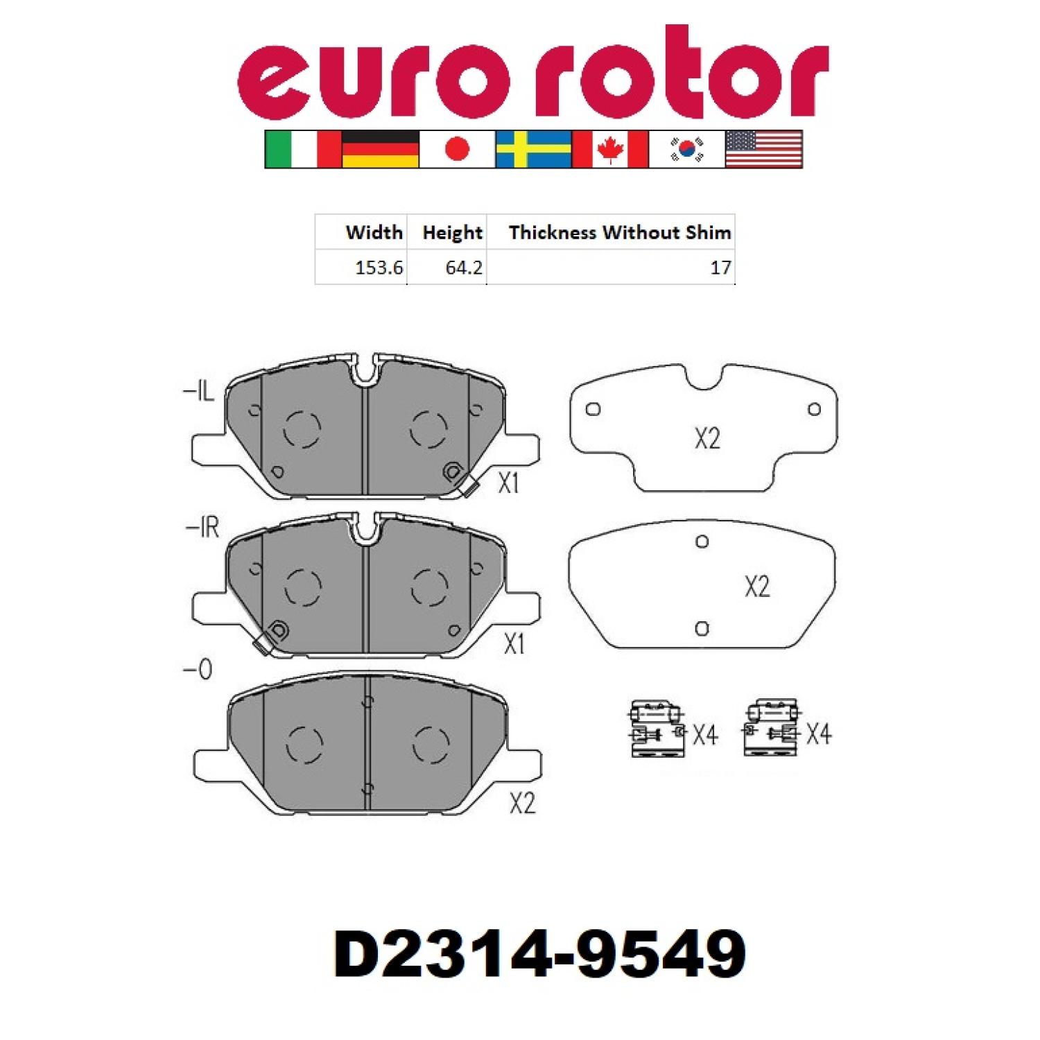 Eurorotor ID2314H Disc Brake Pad product image 1 of 1