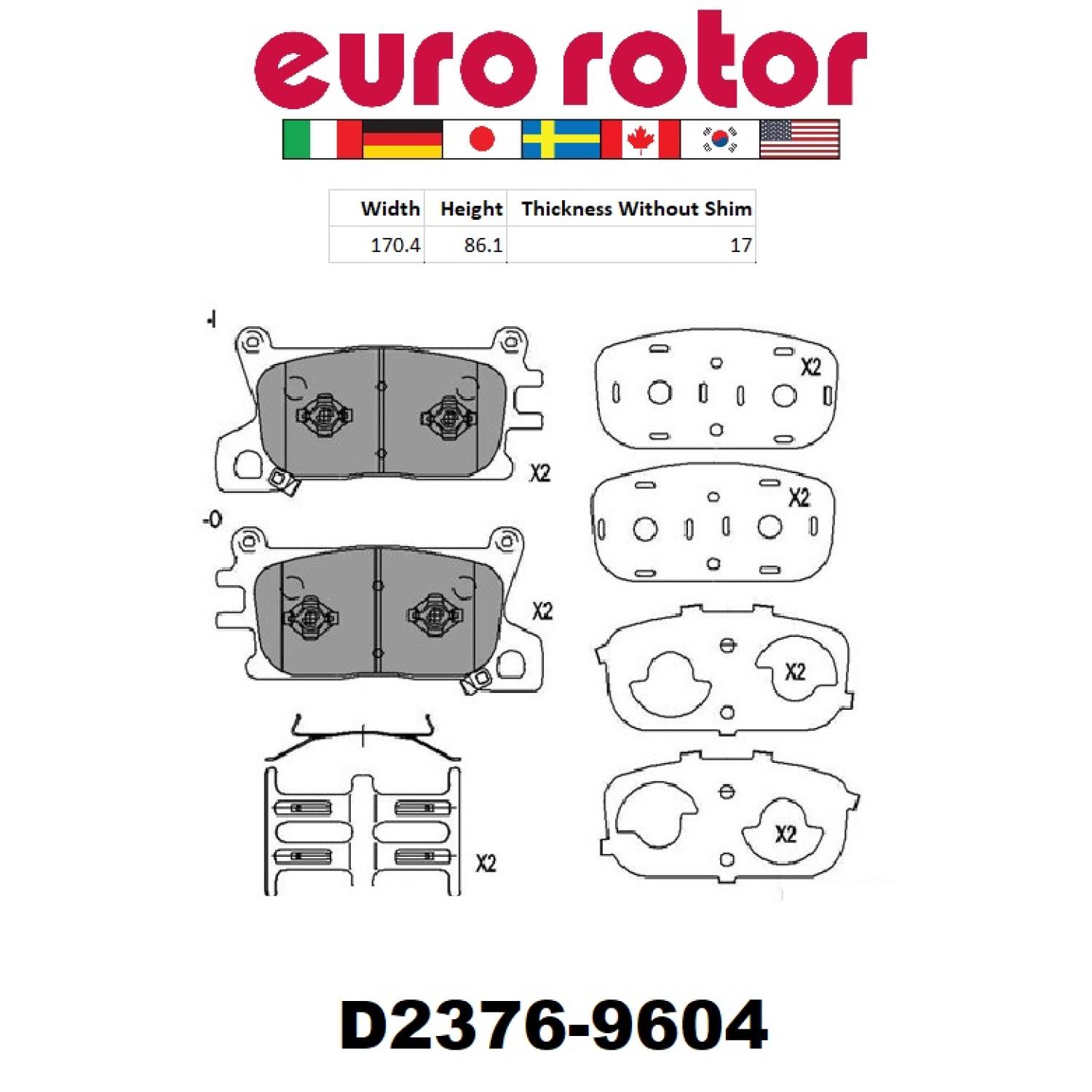 Eurorotor ID2376H - Disc Brake Pad Eurorotor ID2376H Disc Brake Pad product image 1 of 1