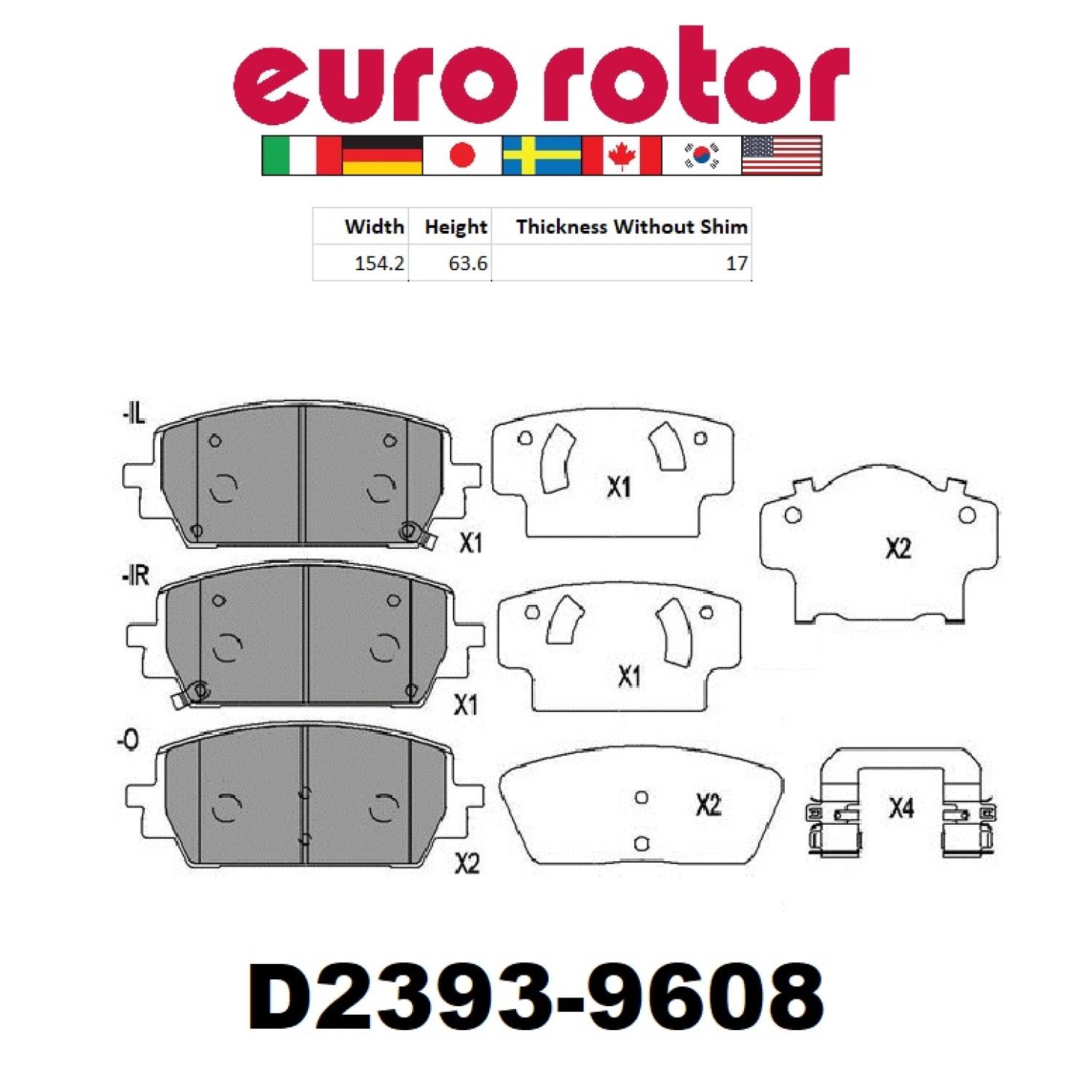Eurorotor ID2393H - Disc Brake Pad Eurorotor ID2393H Disc Brake Pad product image 1 of 1
