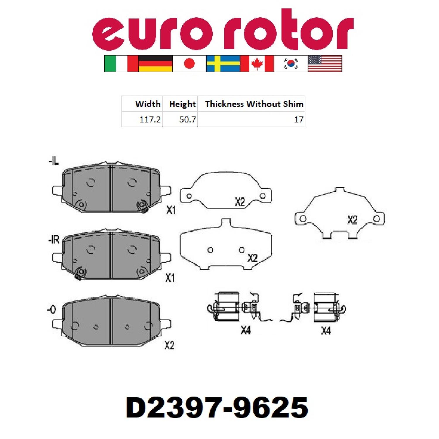 Eurorotor ID2397H - Disc Brake Pad Eurorotor ID2397H Disc Brake Pad product image 1 of 1