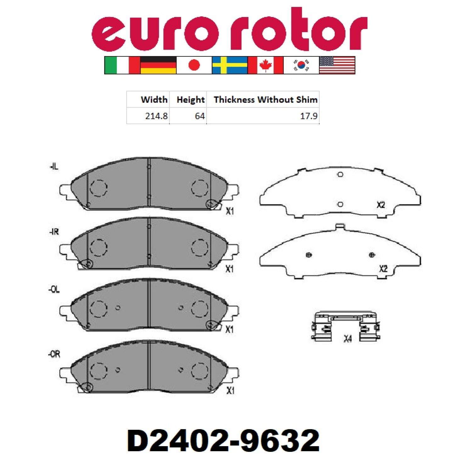 Eurorotor ID2402H - Disc Brake Pad Eurorotor ID2402H Disc Brake Pad product image 1 of 1