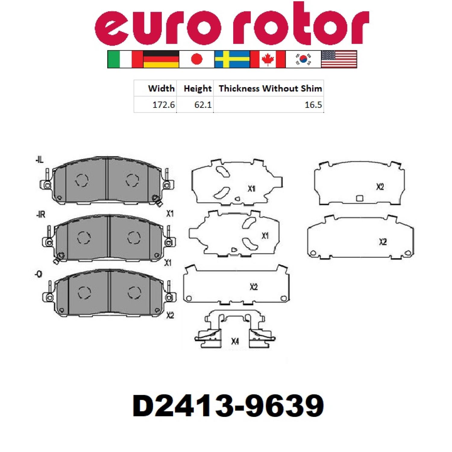 Eurorotor ID2413H - Disc Brake Pad Eurorotor ID2413H Disc Brake Pad product image 1 of 1