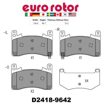 2024 Acura MDX Disc Brake Pad Front Eurorotor ID2418 image 1 of 1