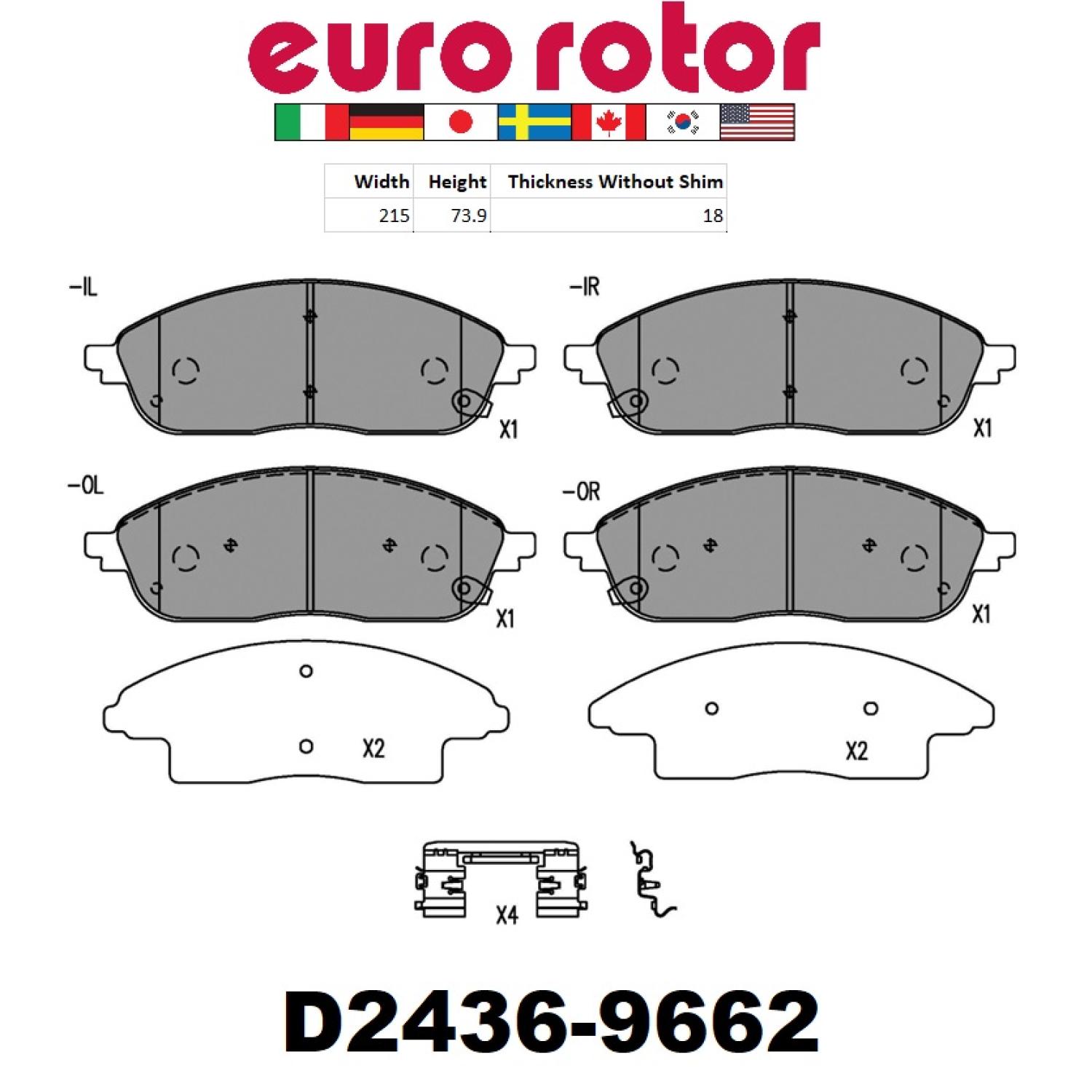 Eurorotor ID2436H Disc Brake Pad product image 1 of 1
