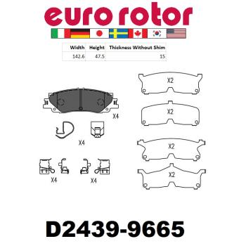 2023 Lexus LX600 Disc Brake Pad Rear Eurorotor ID2439H image 1 of 1
