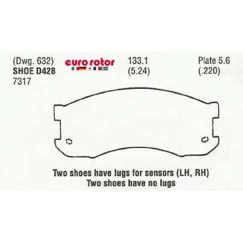 1990 Mazda MPV Disc Brake Pad Front Eurorotor ID428 image 1 of 1