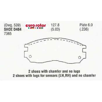 2000 Mitsubishi Eclipse Disc Brake Pad Front Eurorotor ID484H image 1 of 1