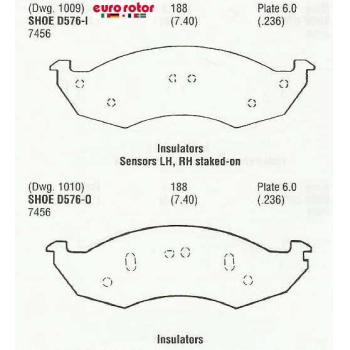 1998 Mercury Villager Disc Brake Pad Front Eurorotor ID576 image 1 of 1
