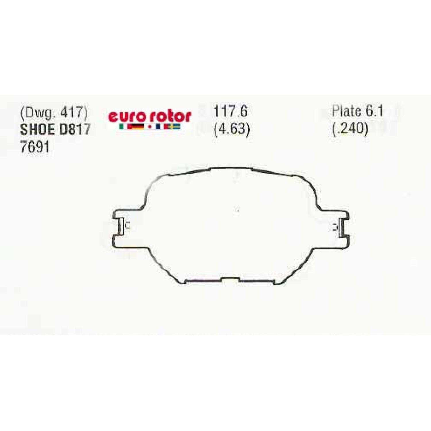 Eurorotor ID817H - Disc Brake Pad Eurorotor ID817H Disc Brake Pad product image 1 of 1
