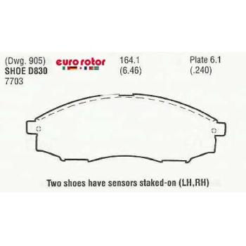2002 Nissan Xterra Disc Brake Pad Front Eurorotor ID830 image 1 of 1