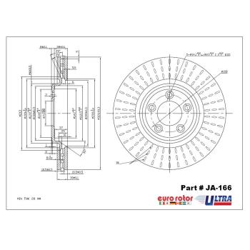 2014 Jaguar XF Disc Brake Rotor Front Eurorotor JA166 image 1 of 1