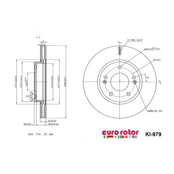 2021 Kia Niro Disc Brake Rotor Front Eurorotor KI979 image 1 of 1