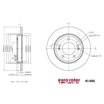 2021 Kia Niro Disc Brake Rotor Rear Eurorotor KI980 image 1 of 1