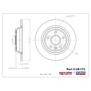 2016 Land Rover Range Rover Evoque Disc Brake Rotor Rear Eurorotor LR172 image 1 of 1