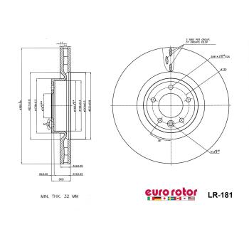 2021 Land Rover Range Rover Disc Brake Rotor Front Eurorotor LR181 image 1 of 1