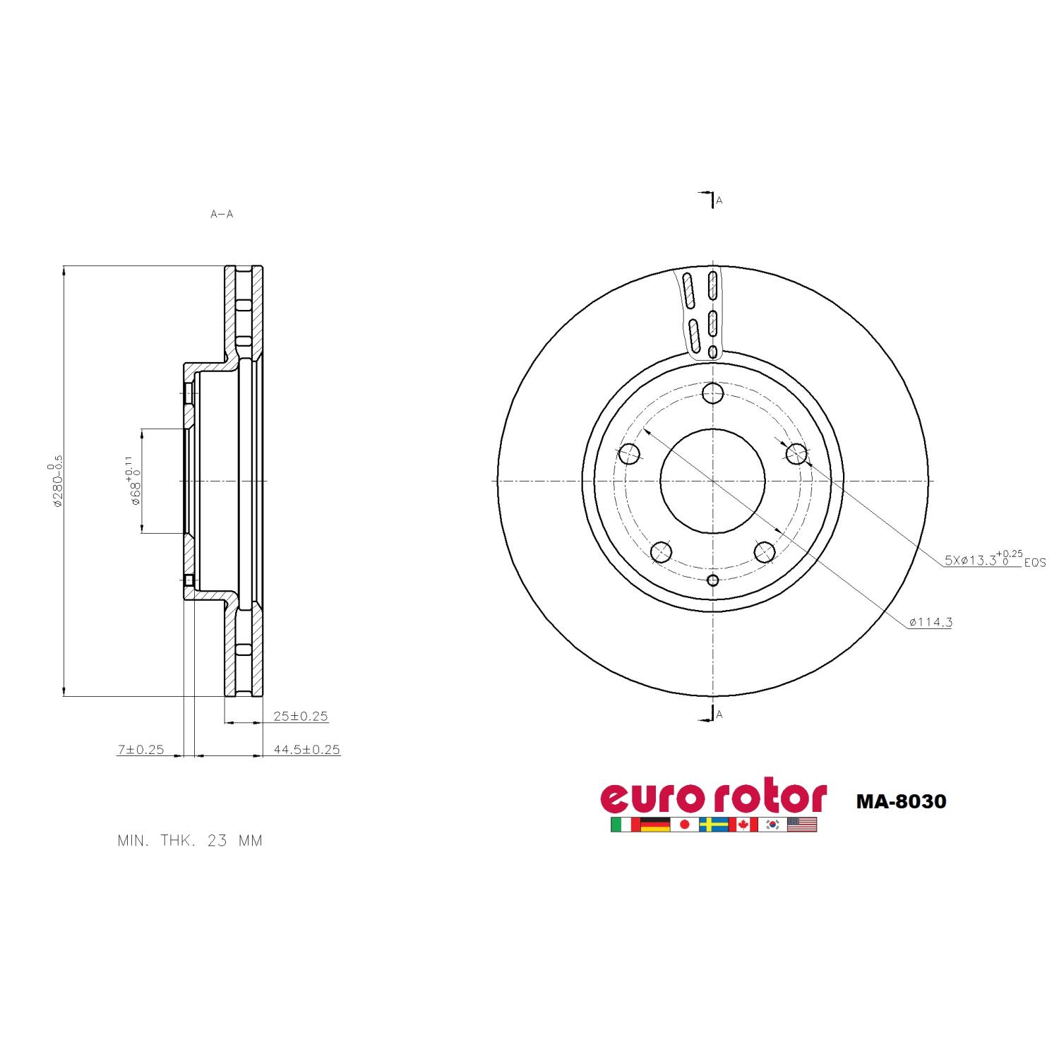 Eurorotor MA8030 Disc Brake Rotor product image 1 of 1