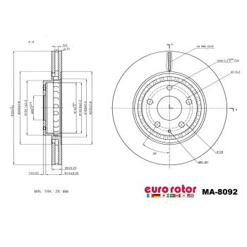 2023 Mazda CX-5 Disc Brake Rotor Front Eurorotor MA8092 image 1 of 1