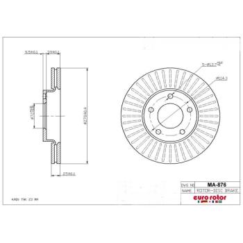 2013 Mazda 3 Disc Brake Rotor Front Eurorotor MA876 image 1 of 1