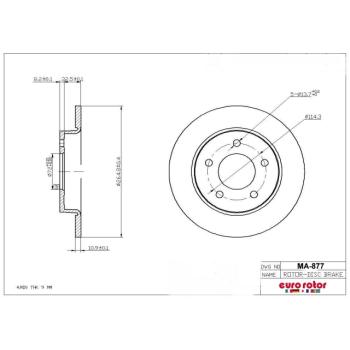 2013 Mazda 3 Disc Brake Rotor Rear Eurorotor MA877 image 1 of 1